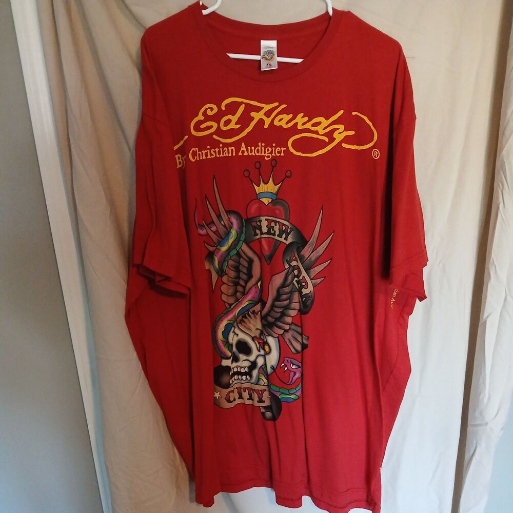 Ed Hardy Men's 3XL Christian Audigier Streetwear Vintage Y2K Distressed